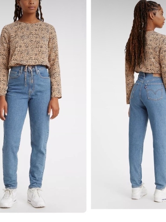 Levi's Denim - Levi's High Waisted Taper Jeans Medium Wash Mom Jean Stretch Denim Size 28